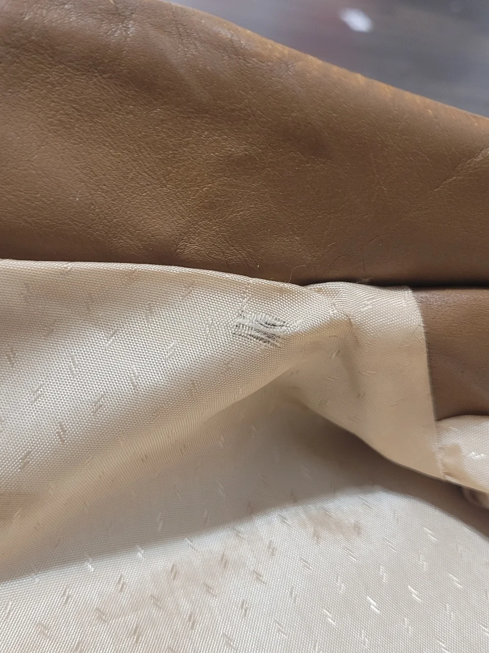 Mens Two-Tone Tan Leather & Suede Jacket Vintage Size Large
